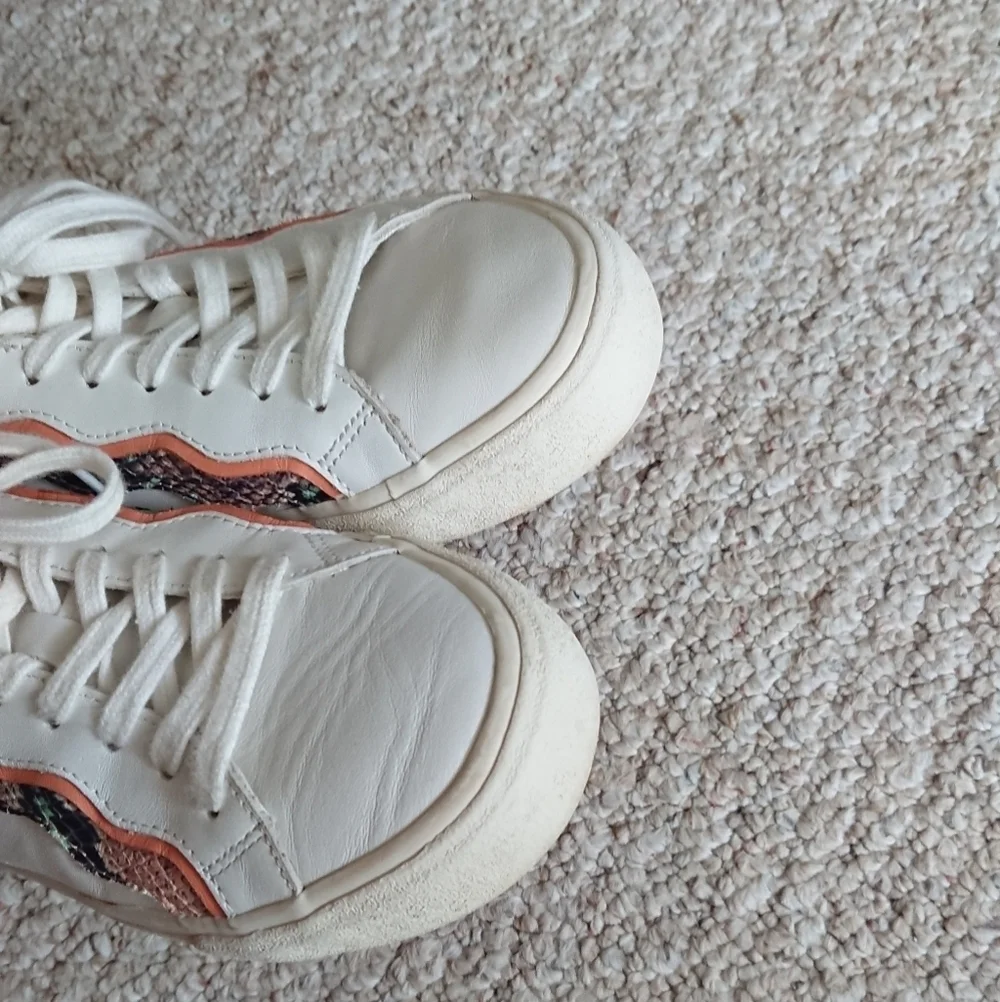 MADEWELL Sidewalk Sneakers in Snake Embossed Leather Wave Edition size 7.5